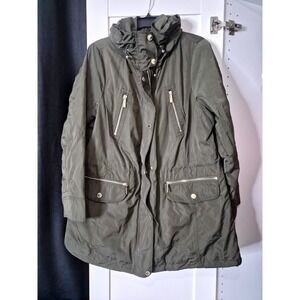 MICHAEL Michael Kors Olive Green Hooded Parka Anorak Jacket Women's 1X